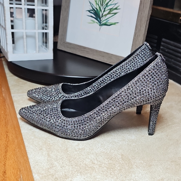 Michael Kors Glittering Black Studded Flats - Picture 1 of 8